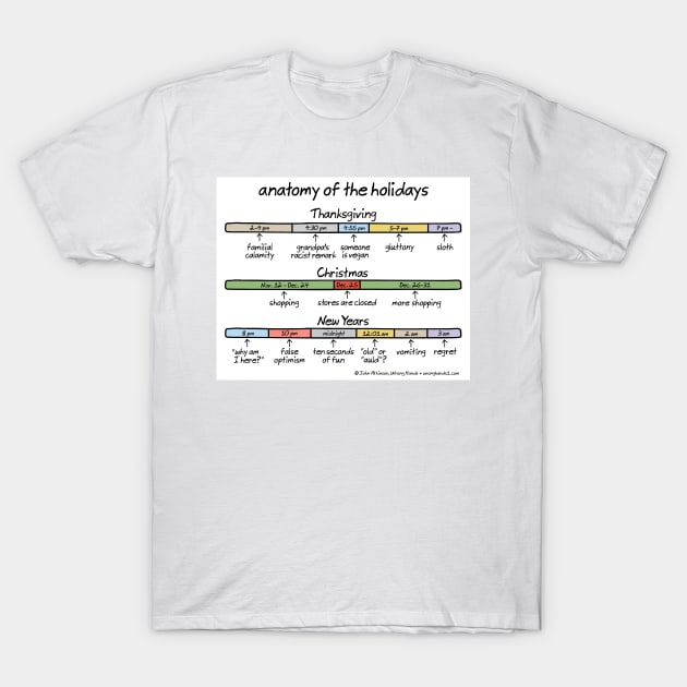 anatomy of the holidays T-Shirt by WrongHands